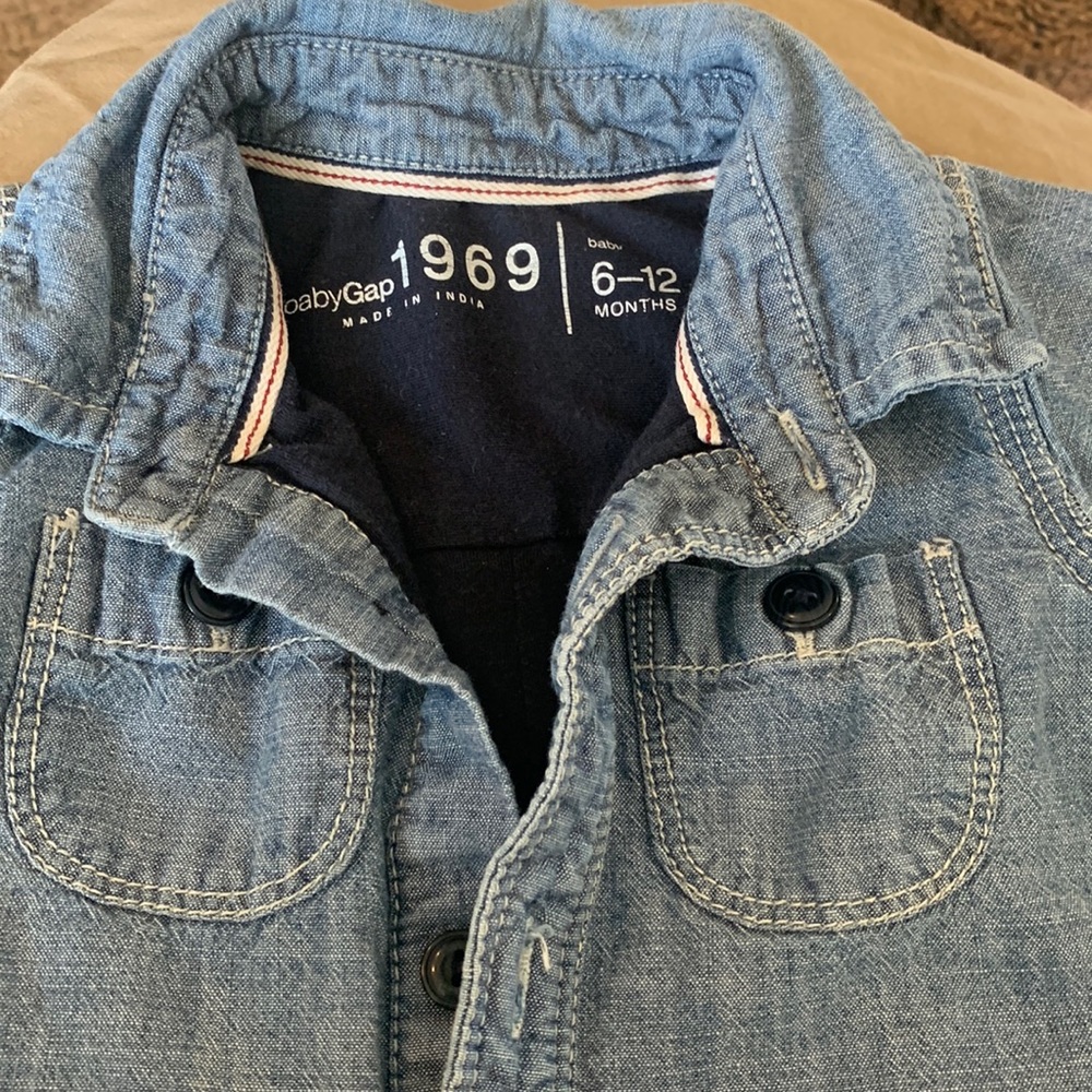 Baby gap Jean overalls/onesie 6-12m